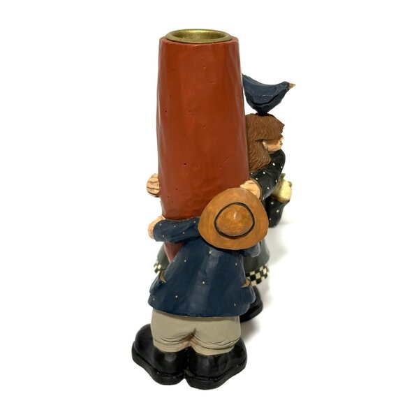 Williraye Studios 2000 Retired Girl w Crow & Man Holding a Carrot Candleholder - Picture 2 of 8